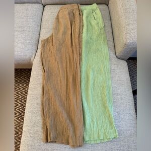 Madewell Crinkled Crepe Straight-Leg Crop Pants x 2